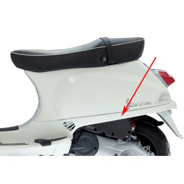 Zijscherm / motorscherm Vespa S monte 544 wit links achter. Origineel 65425900br