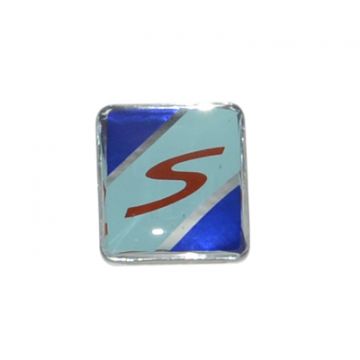Sticker/logo (S) voorspatbord siervin Vespa S/GTS blauw klein 654821 origineel