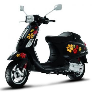 stickerset bloemen vespa S oranje/rood piag orig 605138M001