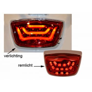 Achterlicht Led/tube model origineel met chromem rand Vespa LX/LXV/S