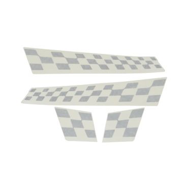Stickerset Vespa S Sport matzwart (grijze blokjes) Piaggio origineel 67327700A1
