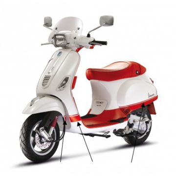 stickerset vespa S college rood piag orig