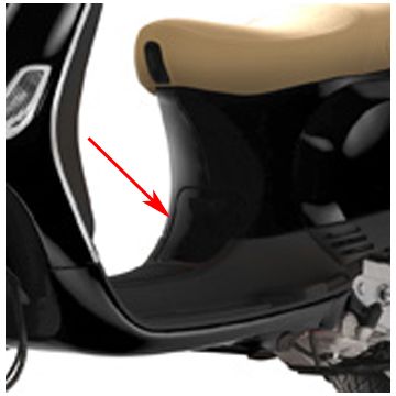 Bodyschermklep Vespa Lx zwart vulcano 98/a origineel 62213600xn2