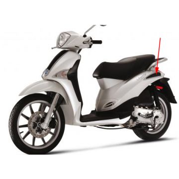 Zijscherm / motorscherm sierstrip Piaggio Liberty Rst 4-Takt links. Origineel 655732000C