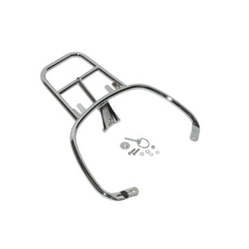 Topkofferdrager/achterdrager vlak chroom Vespa Primavera/Sprint 50-125-150 1B000815 origineel
