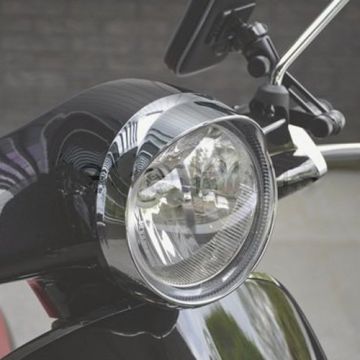 Koplamp sierring/rand chroom Vespa Primavera 50-125-150cc met langere bovenste rand-booskijker DMP