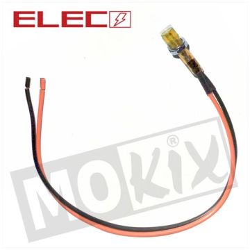 CONTROLE LAMP MET SNOER  8mm 12V  ORANJE