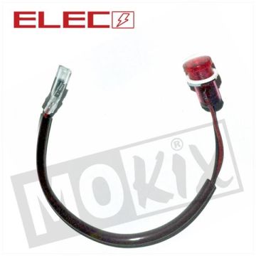 CONTROLE LAMP MET SNOER  18mm 12V  ROOD