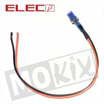 CONTROLE LAMP MET SNOER  8mm 12V  BLAUW