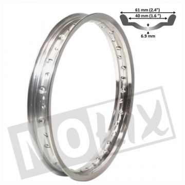 VELG UNI 1.60-16 WM (36 spaaks) CHROOM