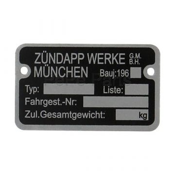 Framenummer plaatje 196..... Zundapp