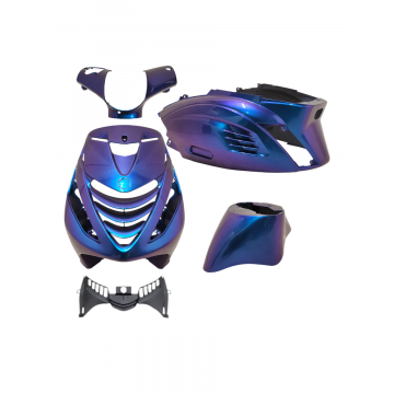 Kappenset DMP RS-1 Porsche cayman blauw past op Piaggio Zip 2000