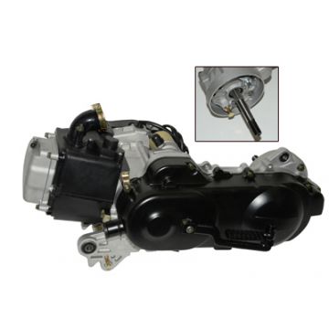 Motorblok compleet GY6 139QMB 10 inch (lange achteras) China scooters / VX(S) / Riva (Sport) / Napoli / Rivalux (S) / VPA