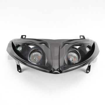 Koplamp zwart compleet H4 (halogeen)Peugeot Speedfight 1/2 50-100cc 2-takt ←2009