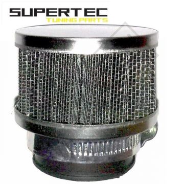 Powerfilter/luchtfilter open 35mm aansluiting carburateur recht chroom