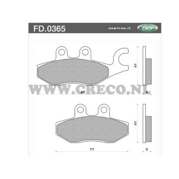 Remblokkenset Newfren FD0365 Piaggio MP3 300 BKS
