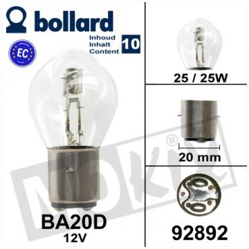 Lamp BA20D 12V 25/25W CE keur (10)