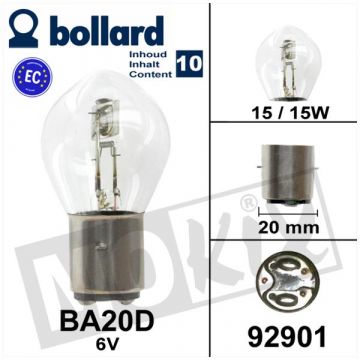 Lamp S1 BA20d 6V 15/15W Bollard 10 stuks