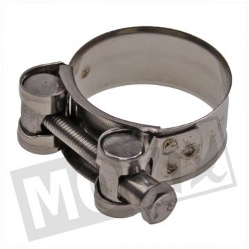 Uitlaatklem bocht 36-39mm (20mm) M6 RVS Silex