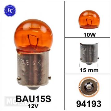 Lamp 12V BAU15S 10W oranje CE-keur Bollard