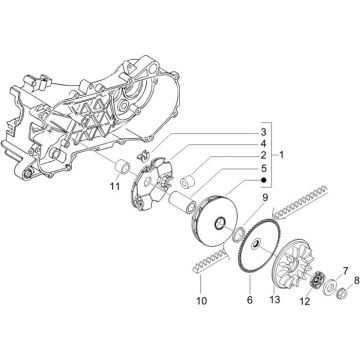 Variateur - V-snaar Vespa LXV 50 2-takt