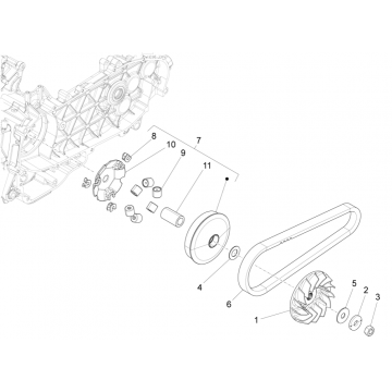 Variateur- V-snaar Vespa Sprint 150 3V IE ABS Euro 3 2015