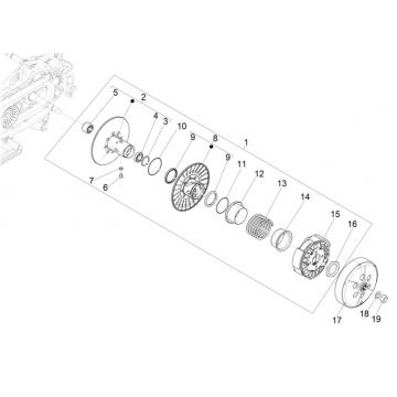 Koppeling Piaggio MP3 300 HPE / 300 HPE Sport ABS Euro 5 2020-2022