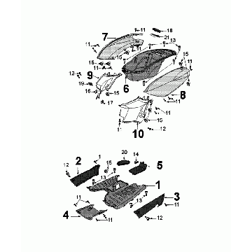 Motorschermen - Treeplank - Helmbak Peugeot Kisbee satin flash  Euro 4