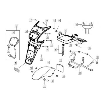 AChterlicht - AChterspatbord Kymco Yup 50 2-takt AC zilver