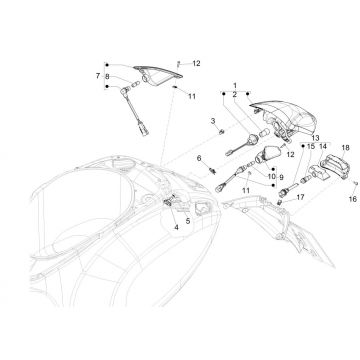 Achterlicht - Knipperlichten achterzijde Vespa Primavera 125 3V IE ABS