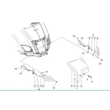 Achterlicht - Knipperlichten achterzijde Vespa GTV 250 IE 4V