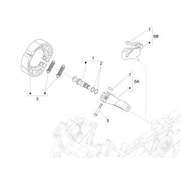 Achterrem - Remschoenen Piaggio Liberty 125 IGET 3V IE ABS Euro 4 2015-2019