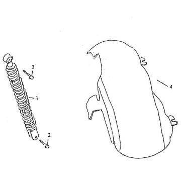 Achterspatbord - Schokbreker Turbho RG50 rood