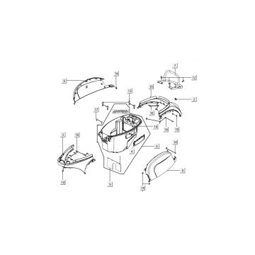 Motorschermen - Helmbak - Achterdrager Kymco New Sento 50i 4-takt Wit