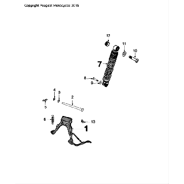 Schokbreker - Middenstandaard Peugeot Speedfight 4 50 2-takt LC zwartrood