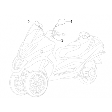 Spiegels Piaggio MP3 300 LT Sport 2009-2014 sterwit 595