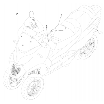 Spiegels Piaggio MP3 350 Maxi Sport ABS Euro 4 2018-2020