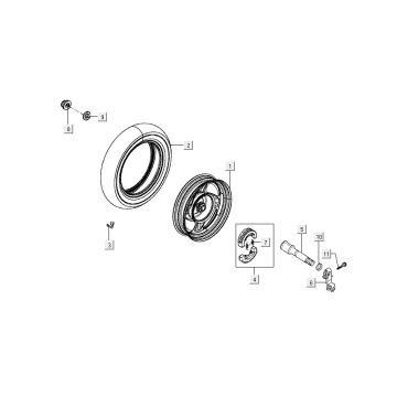 Achterwiel - Remschoenen Kymco Sento 50 4-takt Spring Wit