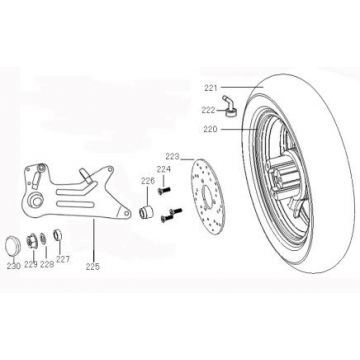Achterwiel - Remschoenen Benzhou ZN50QT-36 champagne