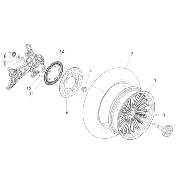 Achterwiel - Remschijf Piaggio Beverly 300 IE ABS Euro 4 2016-2020