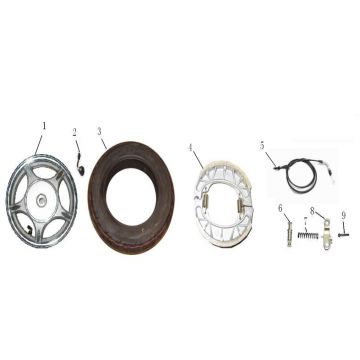 Achterwiel - Remschoenen Turbho CX 50 4-takt