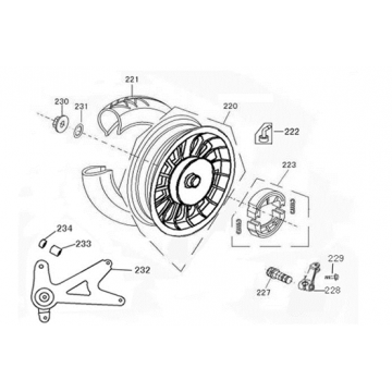 Achterwiel - Remschoenen Turbho RL 125 wit