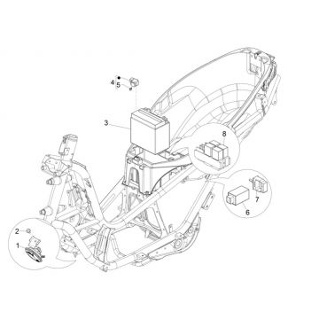 Accu - Claxon - Startrelais Piaggio MP3 300 HPE / 300 HPE Sport ABS Euro 5 2020-2022