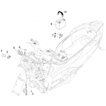 Accu - Claxon - Startrelais Piaggio MP3 350 Maxi Sport ABS Euro 4 2018-2020