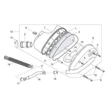 Luchtflter versie carburateur Aprilia SR 50 LC (injectie en carburateur) 2004-2009