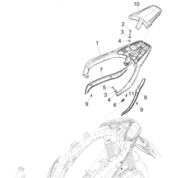 Achterdrager Piaggio Medley 150 IE ABS Euro 4 2016-2020