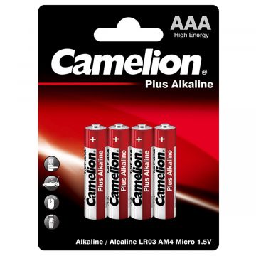 Batterij 1,5 Volt AAA Camelion Plus Alkaline 4 stuks