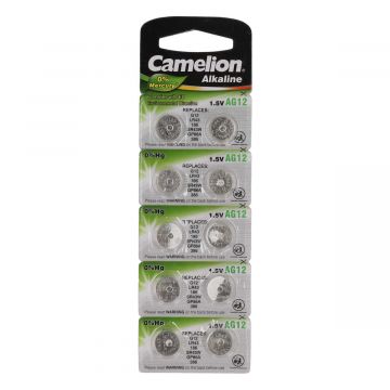 Batterij 1,5 Volt AG12 - LR43 Camelion knoopcel 10 stuks