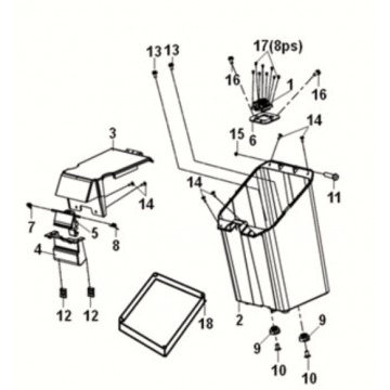Battery case Sym E-XPRO 45KM/U 2020-2021