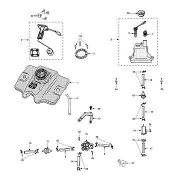 Benzinetank - Tankvlotter - Olietank Peugeot Speedfight 3 50 2-takt LC 2-takt